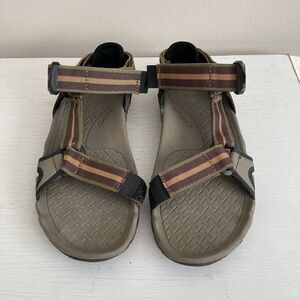 TEVA Mens Volterra Hiking Sports Sandals Brown Orange Striped Comfort Size 7